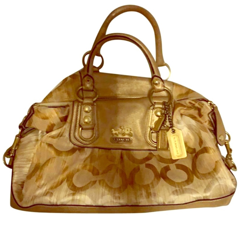 Gold signature Coach handbag